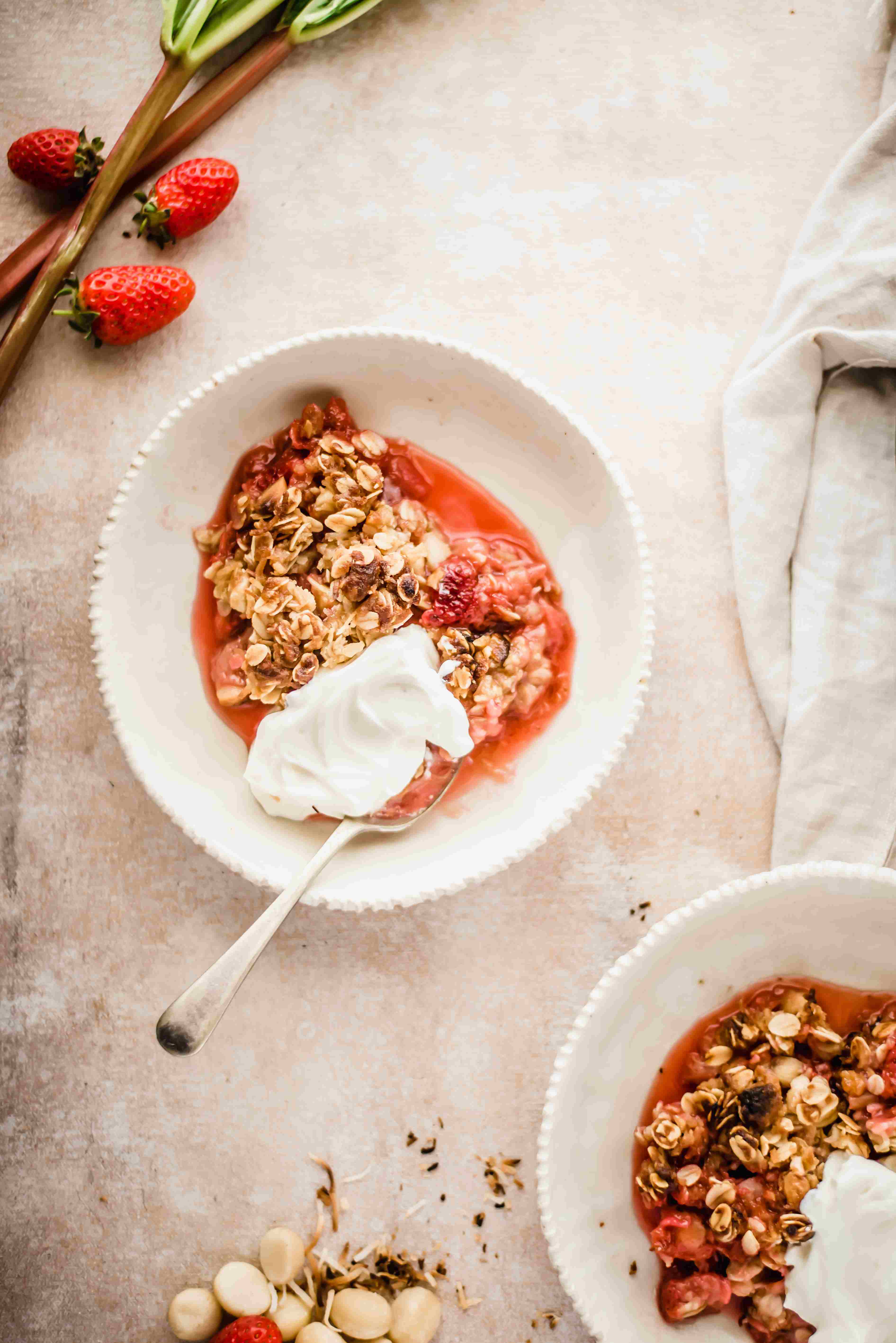 Rhubarb and Strawberry Crumble