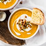 Pumpkin Soup with crispy chickpeas