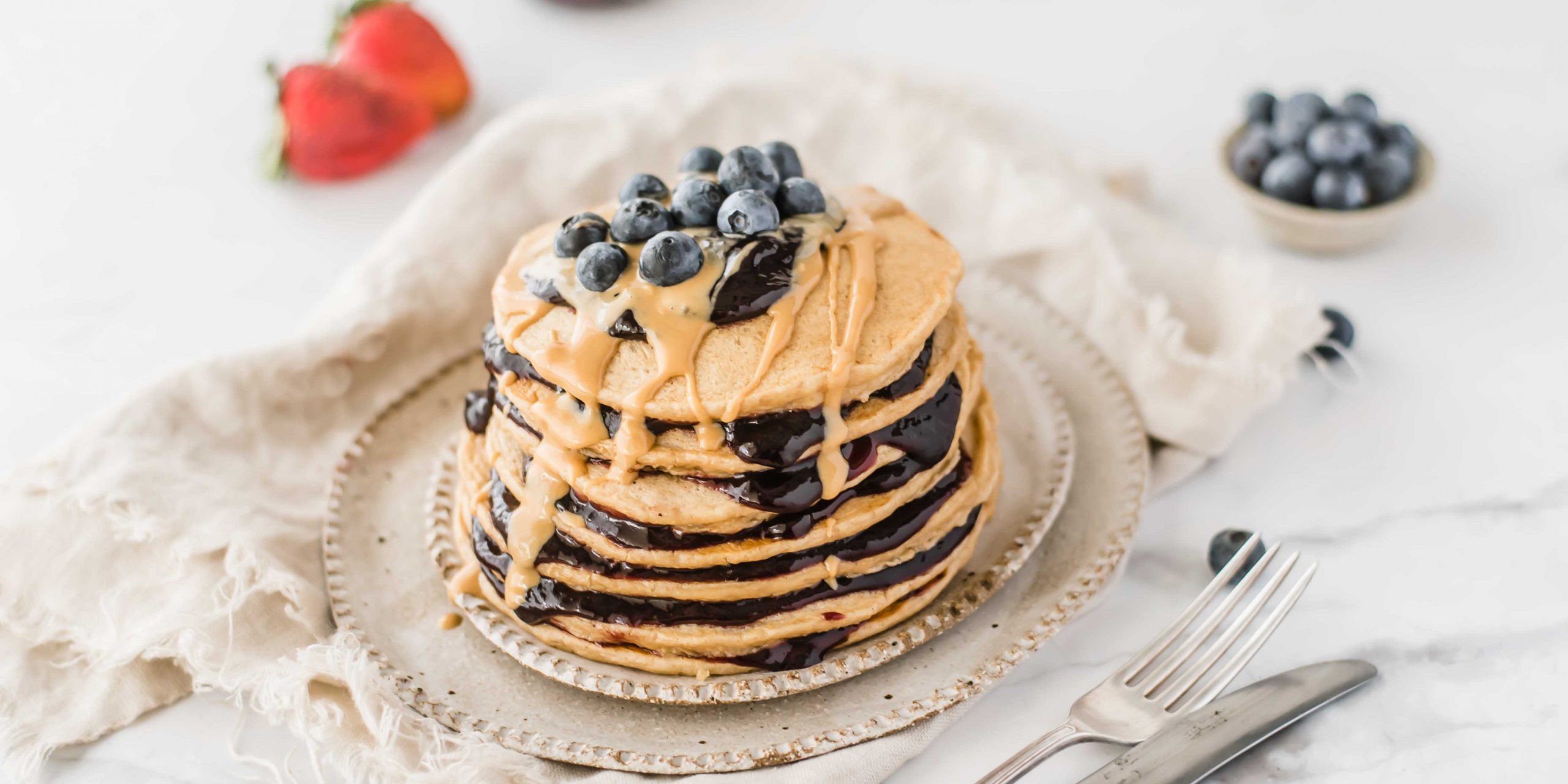 peanut butter and jelly pancakes