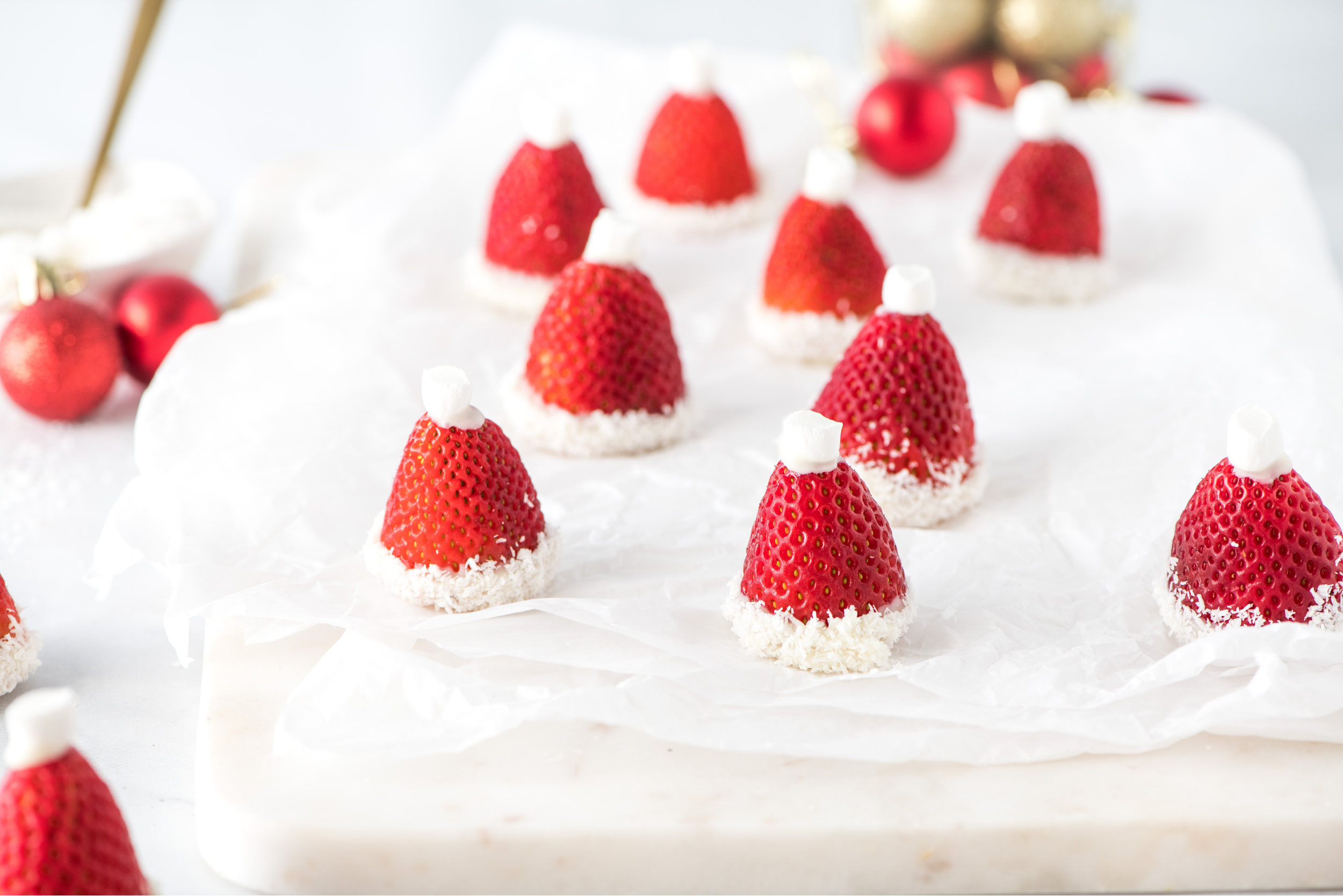 strawberry santa hats