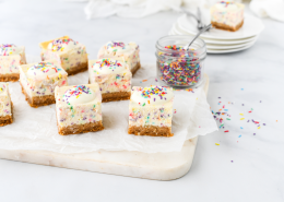 funfetti cheesecake slice